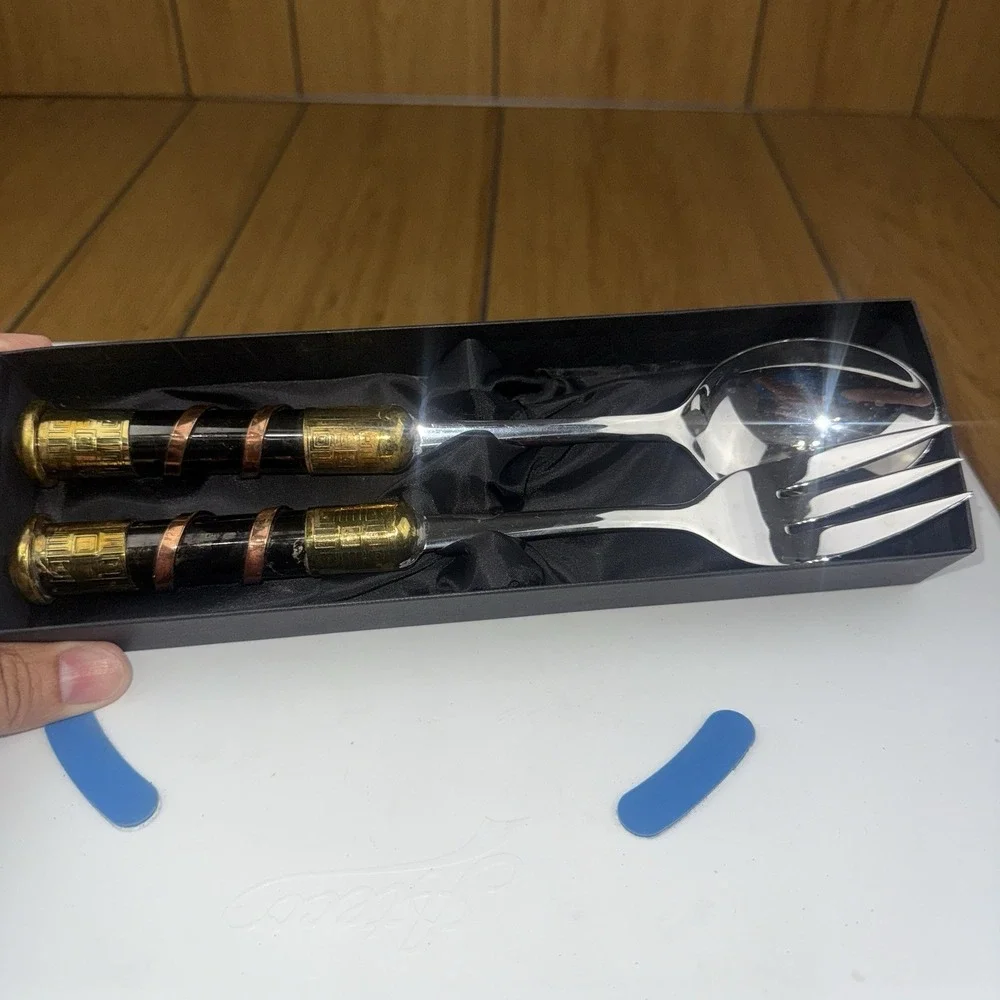 Unique Creative Copper Spoon & Fork Salad Serving  Made in South‎ Africa